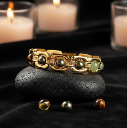 Rinmukteshwar Siddh Metal Dhan Yog™ Bracelet (Gold Plated): Lab Certified, Customised & Energized Bracelet for Man & Women