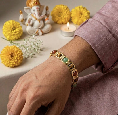Rinmukteshwar Siddh Metal Dhan Yog™ Bracelet (Gold Plated): Lab Certified, Customised & Energized Bracelet for Man & Women